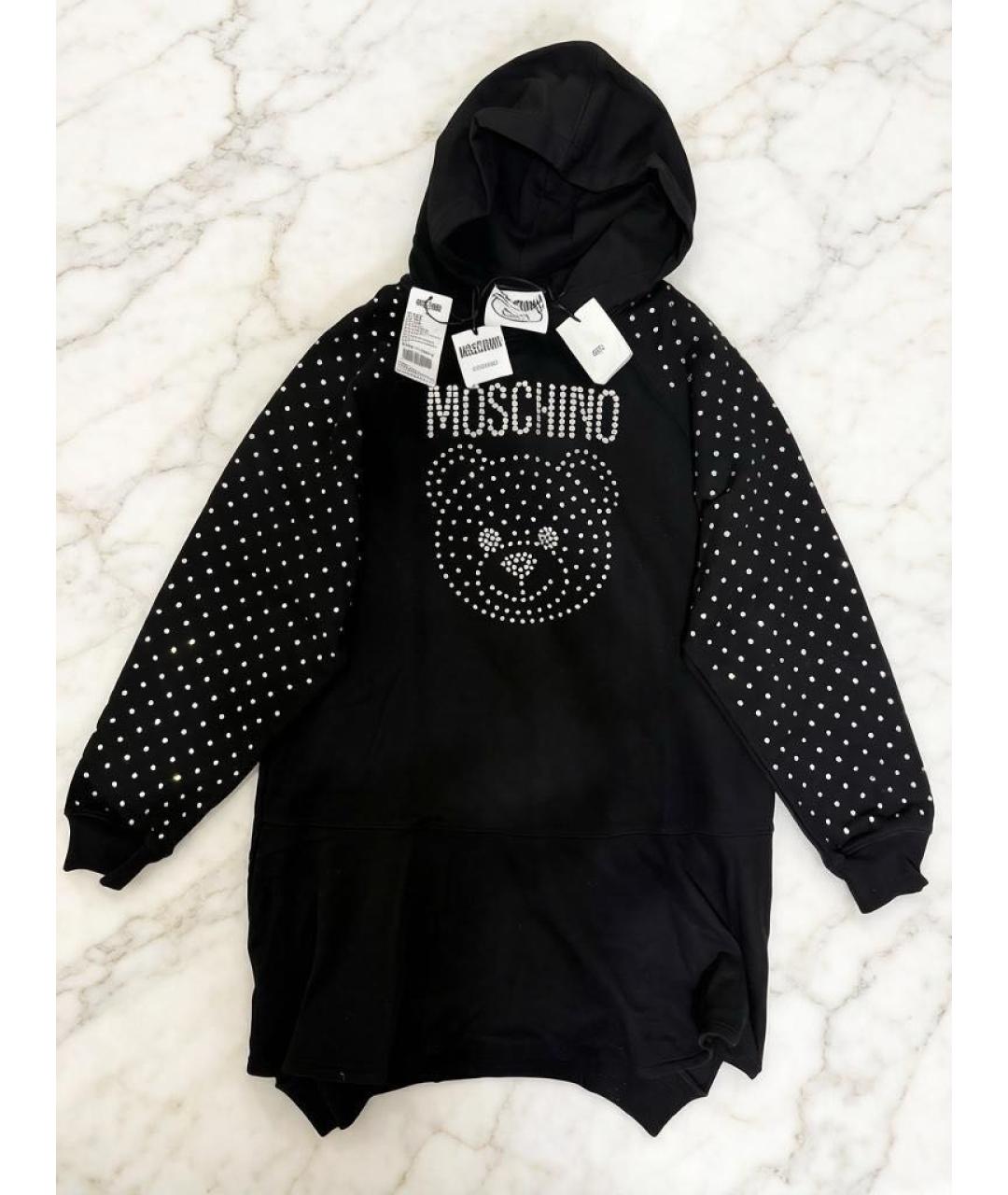 MOSCHINO Черное хлопковое повседневное платье, фото 6
