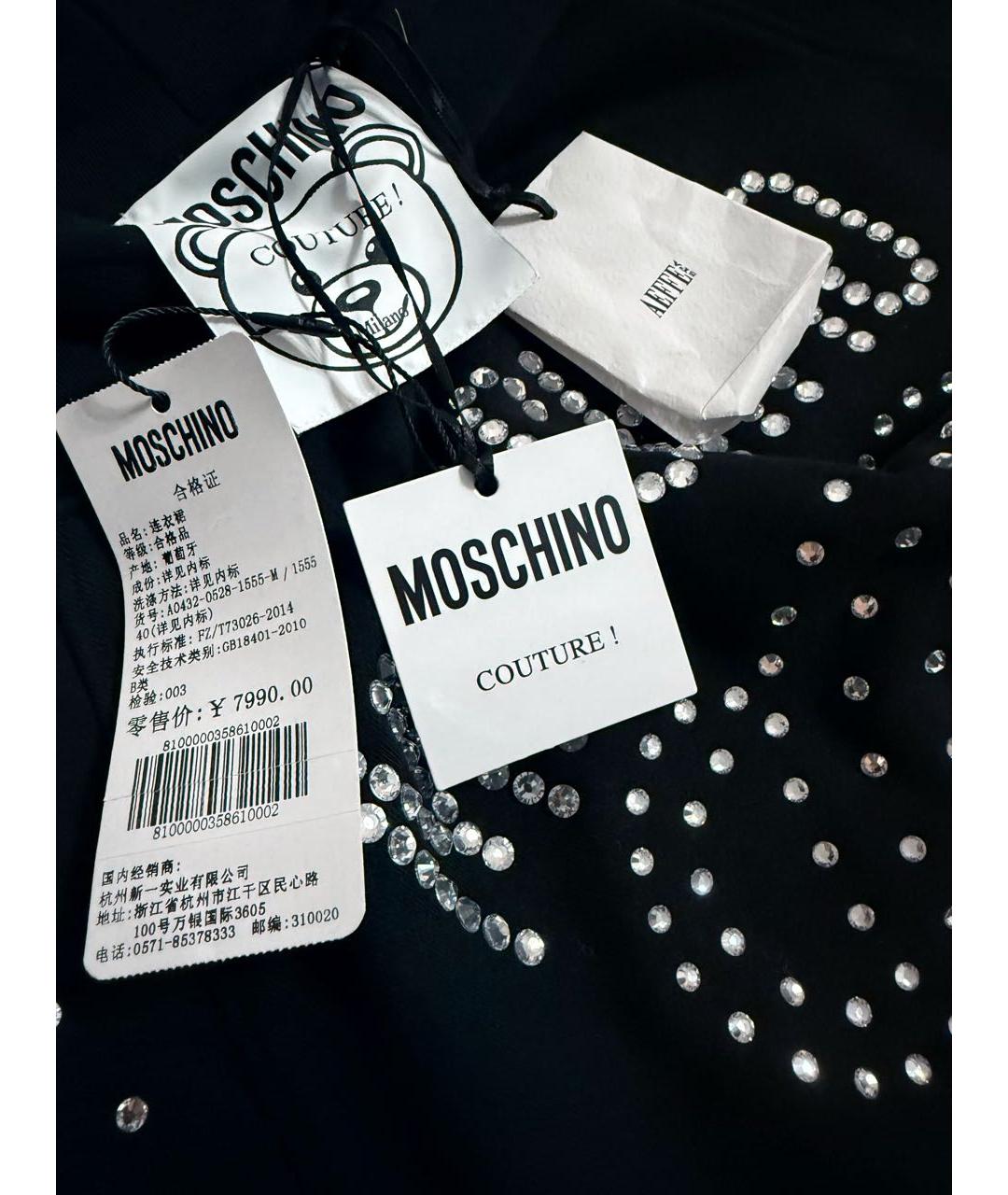 MOSCHINO Черное хлопковое повседневное платье, фото 5