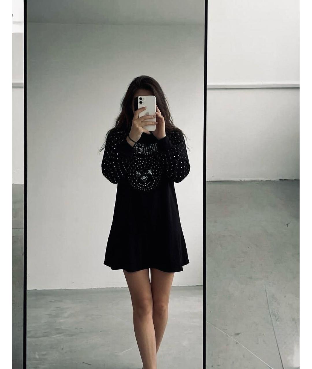 MOSCHINO Черное хлопковое повседневное платье, фото 2