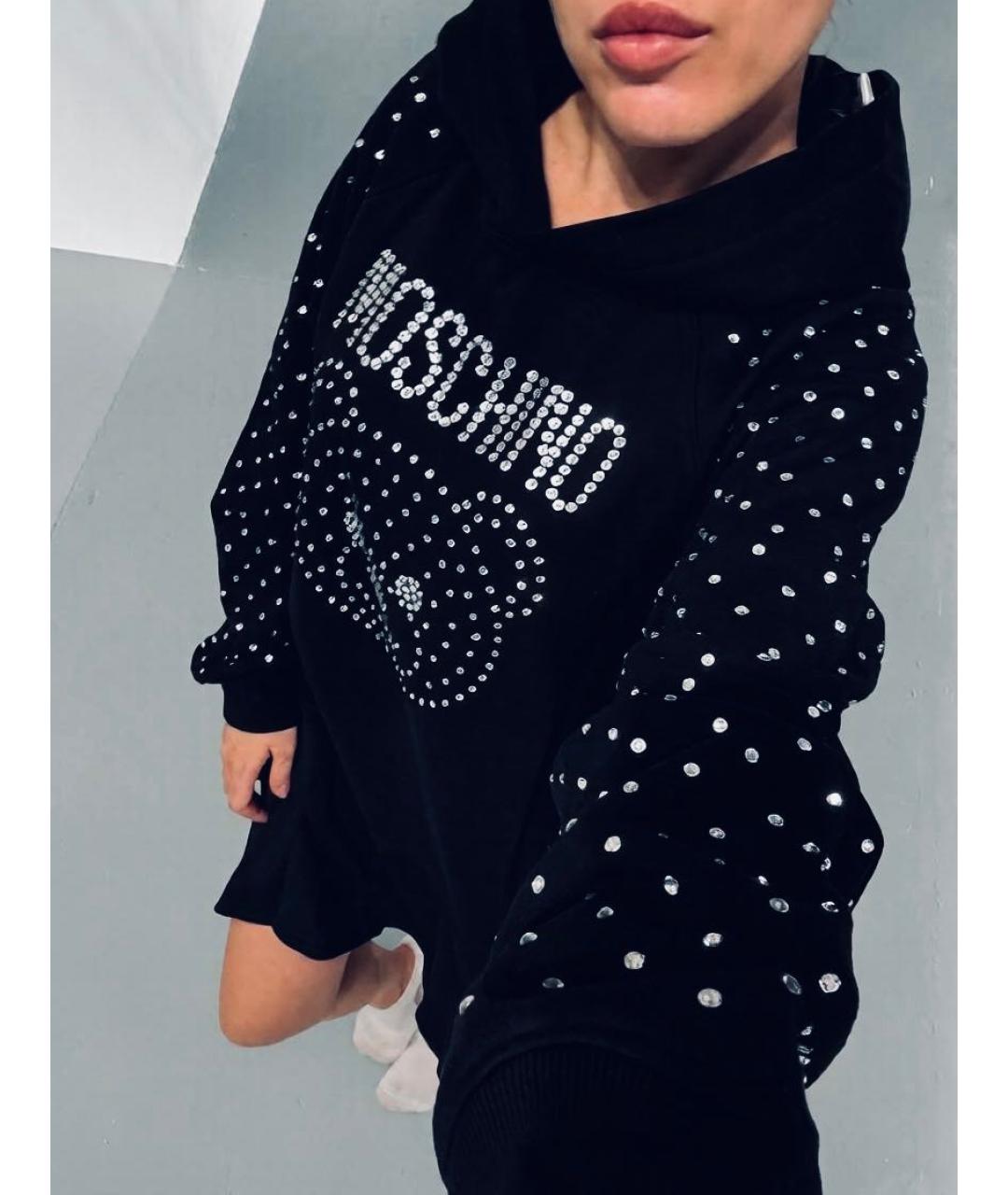 MOSCHINO Черное хлопковое повседневное платье, фото 4