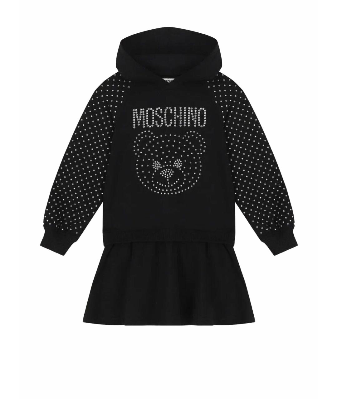 MOSCHINO Черное хлопковое повседневное платье, фото 7