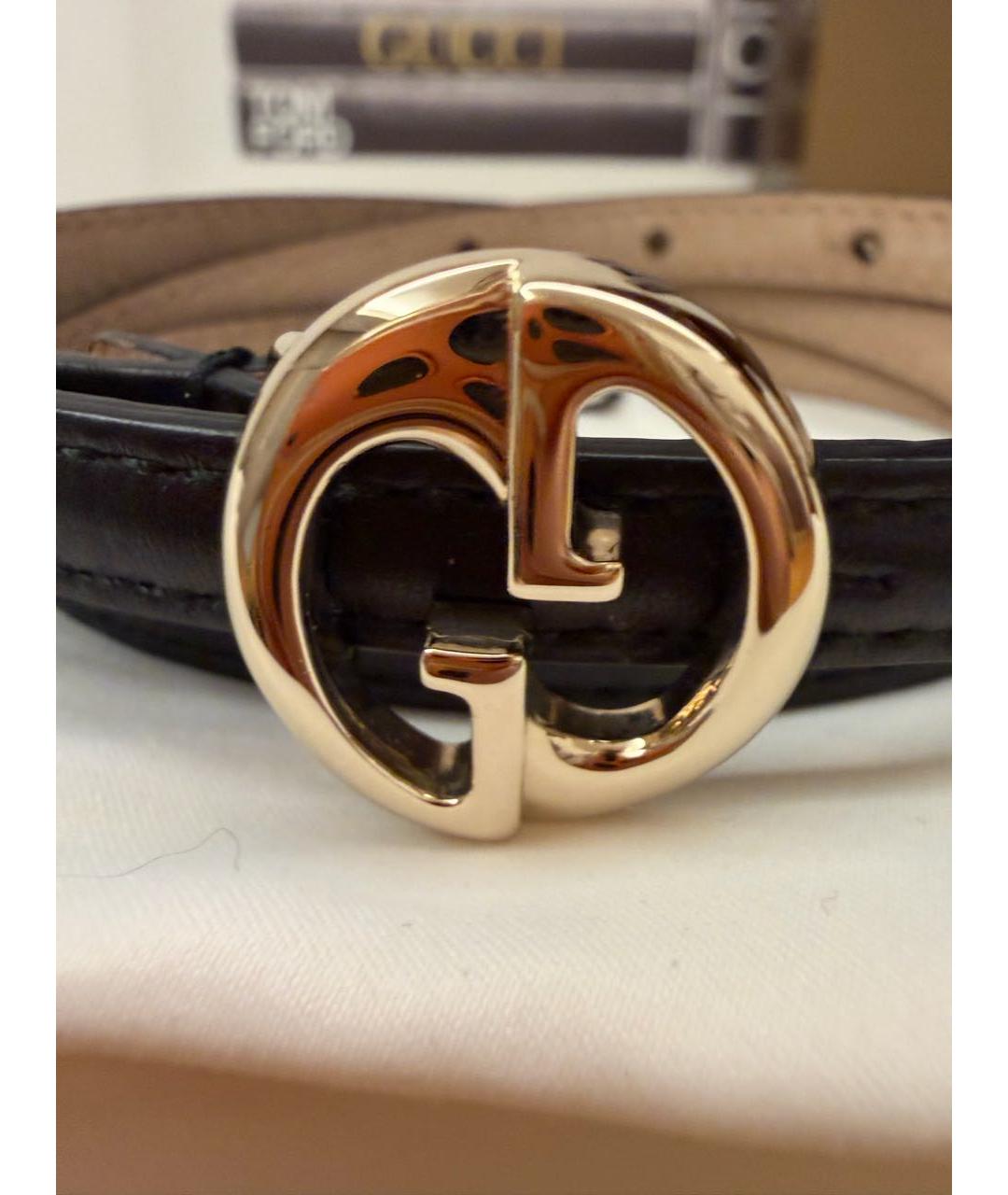 GUCCI Черный кожаный ремень, фото 4
