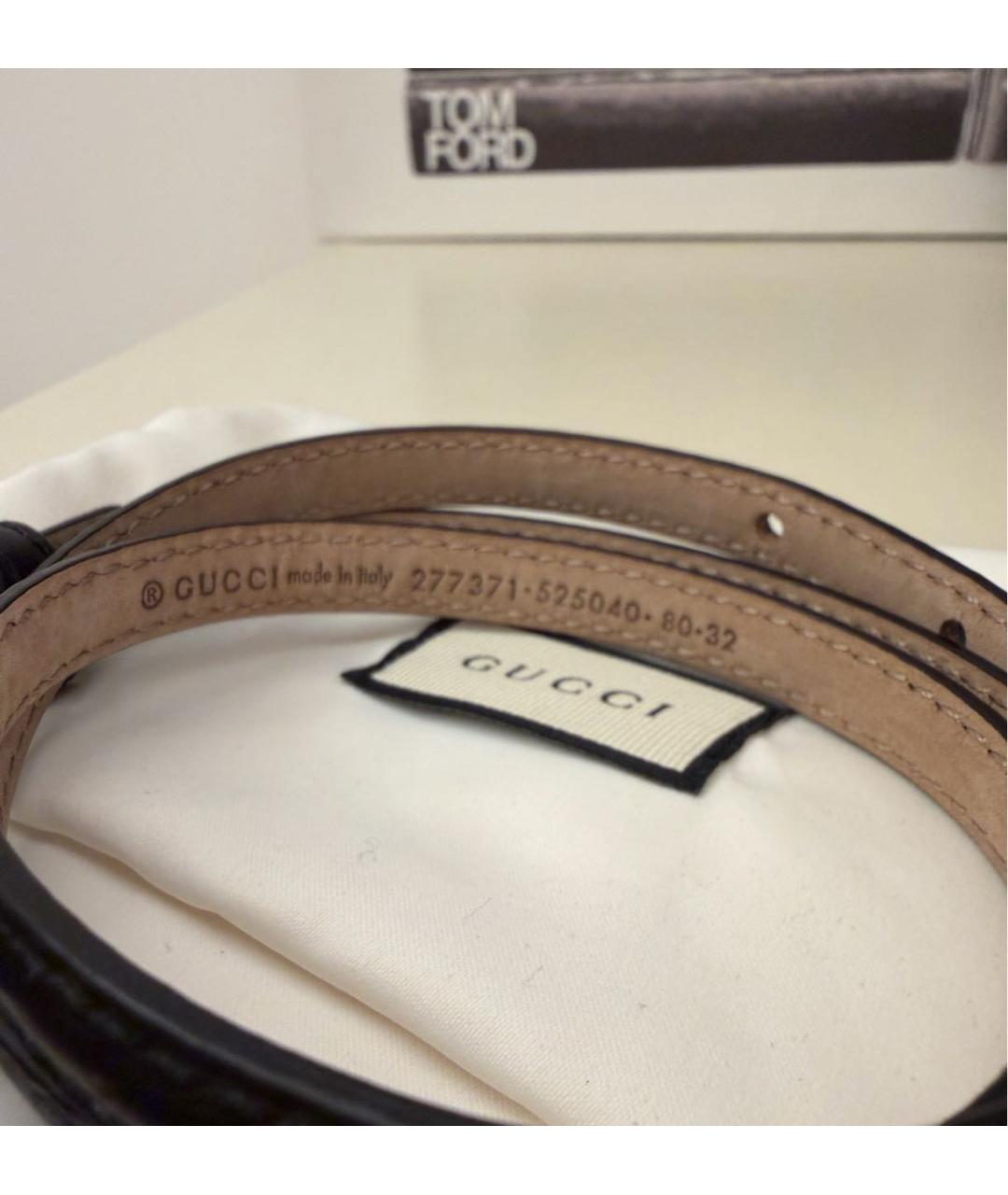 GUCCI Черный кожаный ремень, фото 3