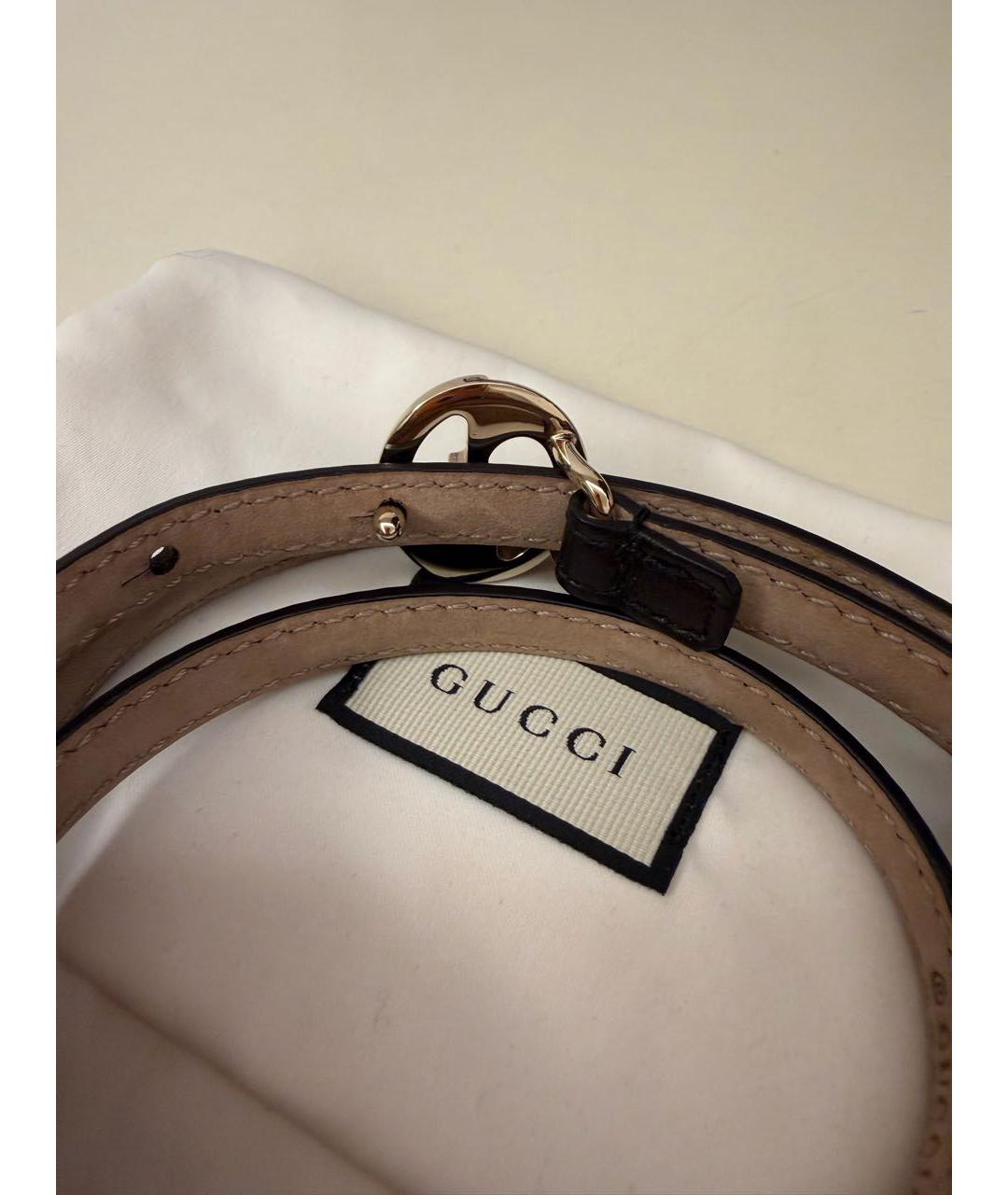 GUCCI Черный кожаный ремень, фото 2