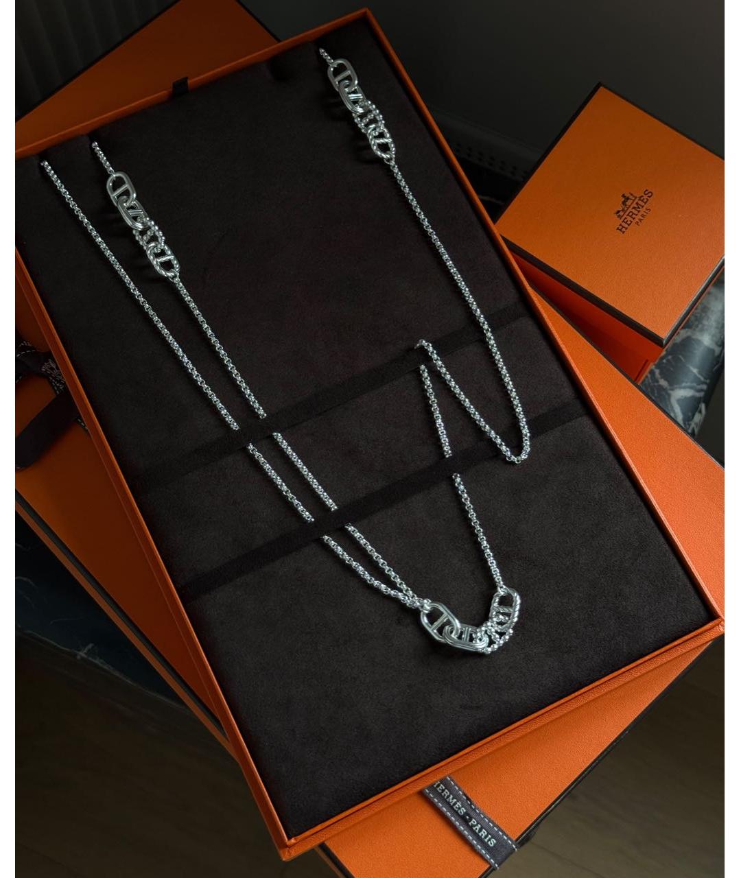 HERMES Серебряное серебряное колье, фото 2