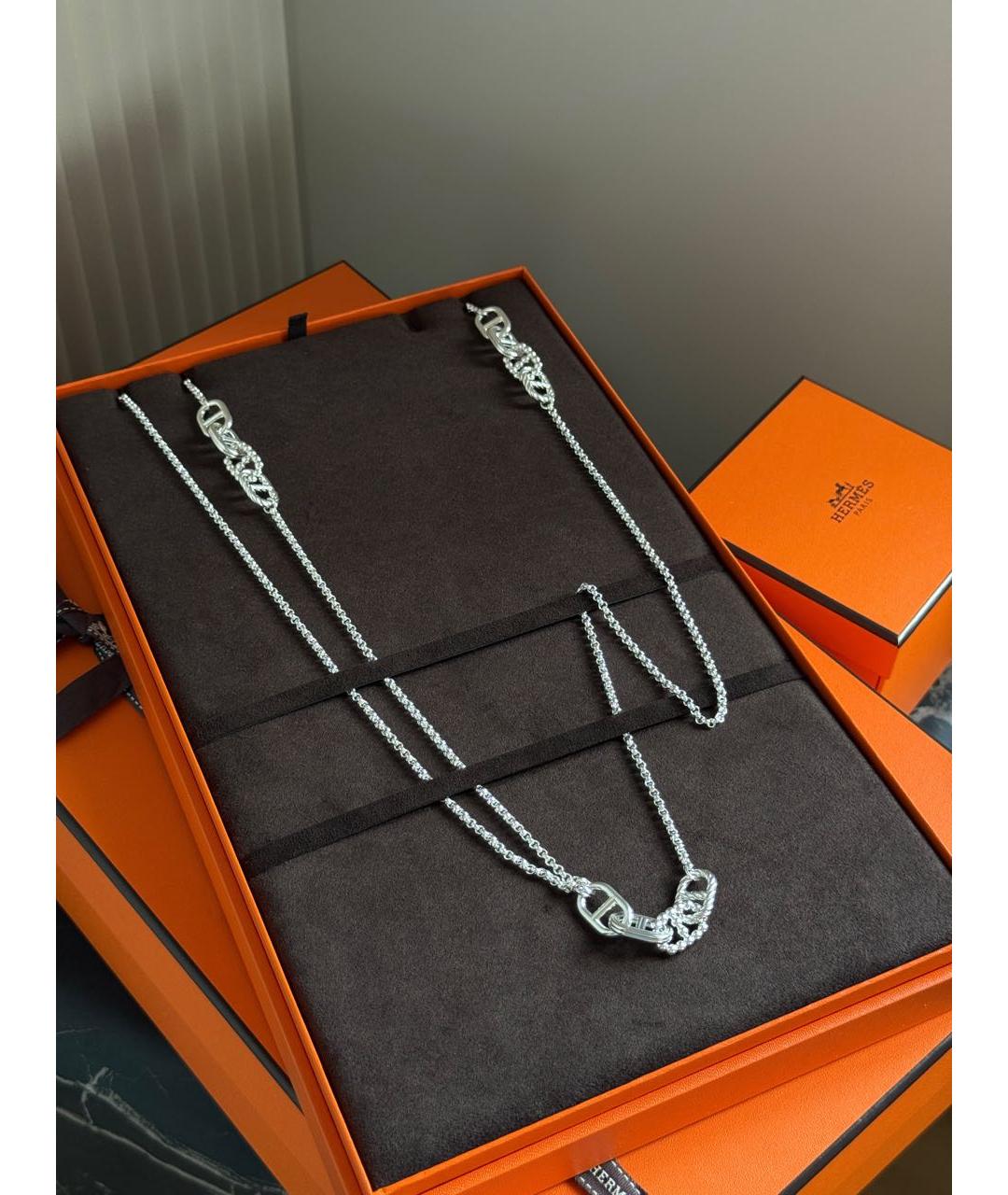 HERMES Серебряное серебряное колье, фото 3
