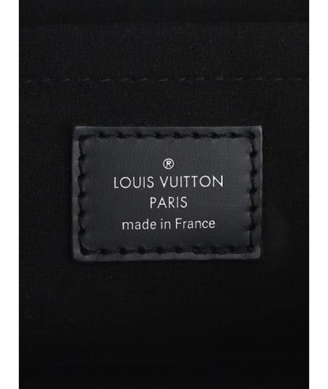 LOUIS VUITTON Черная кожаная сумка с короткими ручками, фото 4