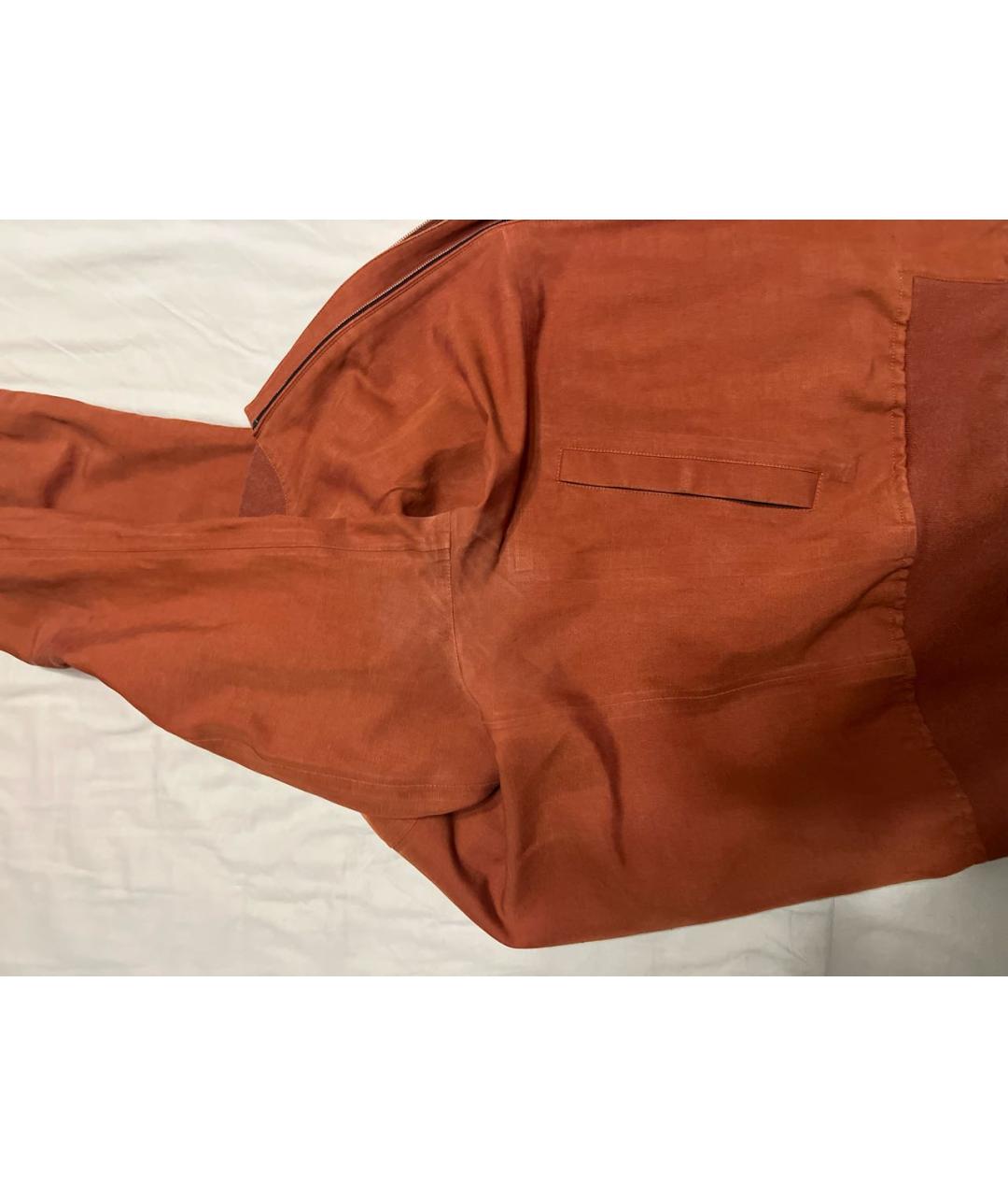 LORO PIANA Оранжевая льняная куртка, фото 8