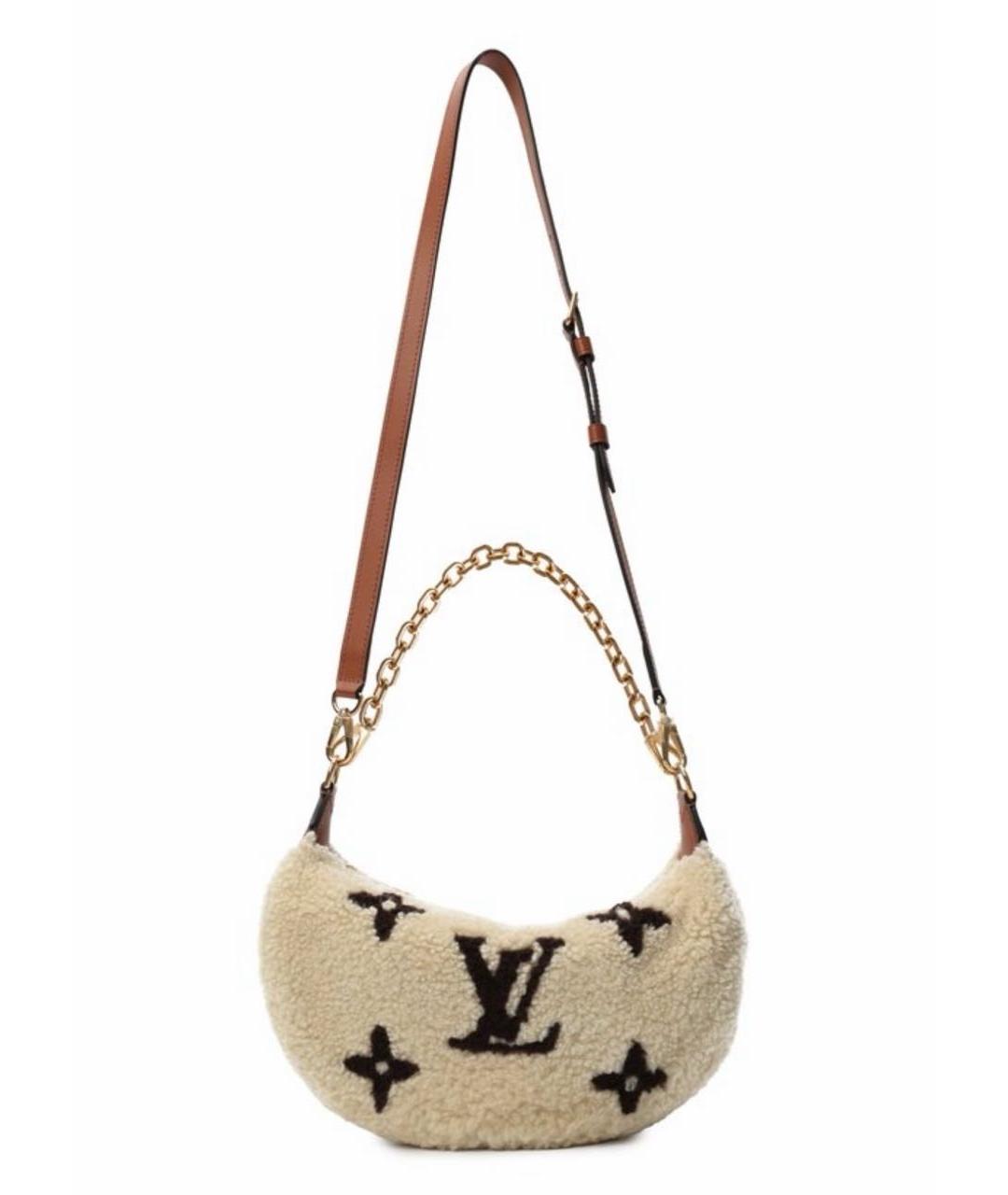 LOUIS VUITTON Бежевая меховая сумка через плечо, фото 9