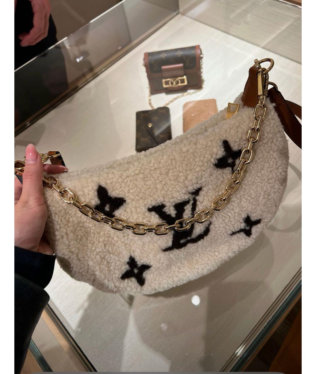 LOUIS VUITTON Бежевая меховая сумка через плечо, фото 6