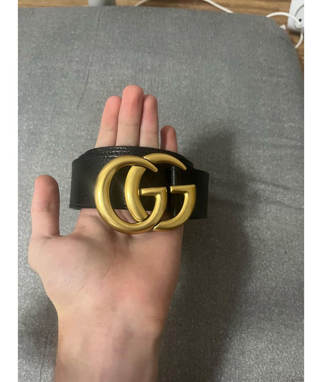 GUCCI Черный кожаный ремень, фото 4