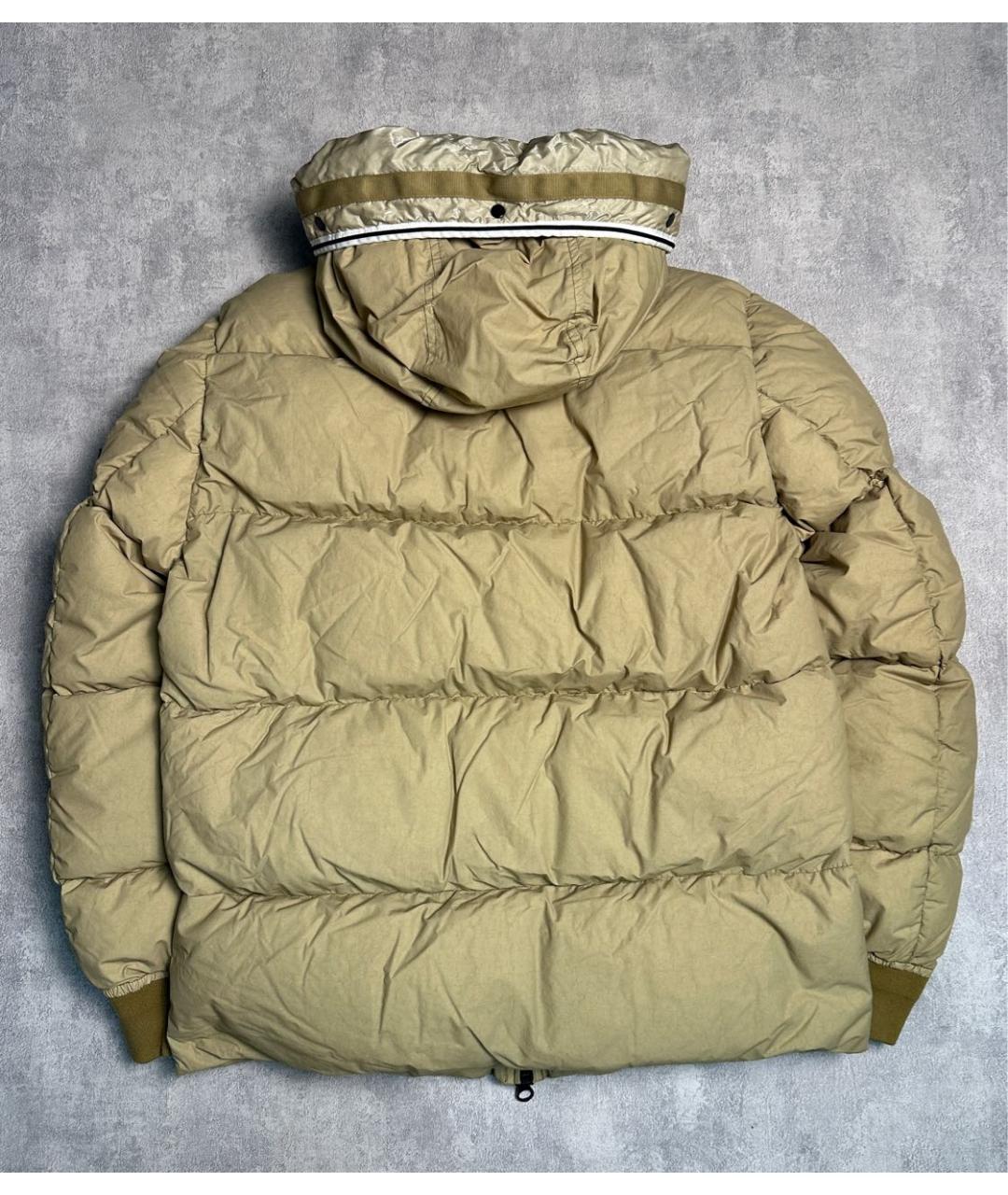 STONE ISLAND Бежевый полиамидовый пуховик, фото 8