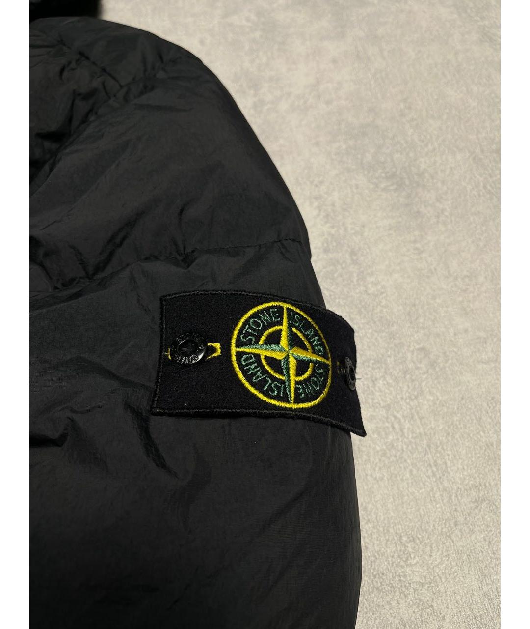 STONE ISLAND Черный полиамидовый пуховик, фото 6