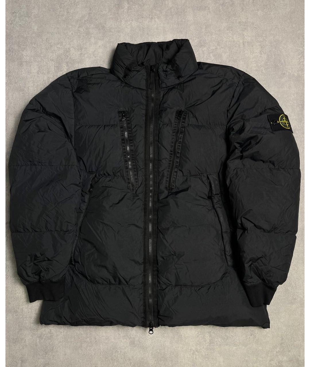 STONE ISLAND Черный полиамидовый пуховик, фото 3