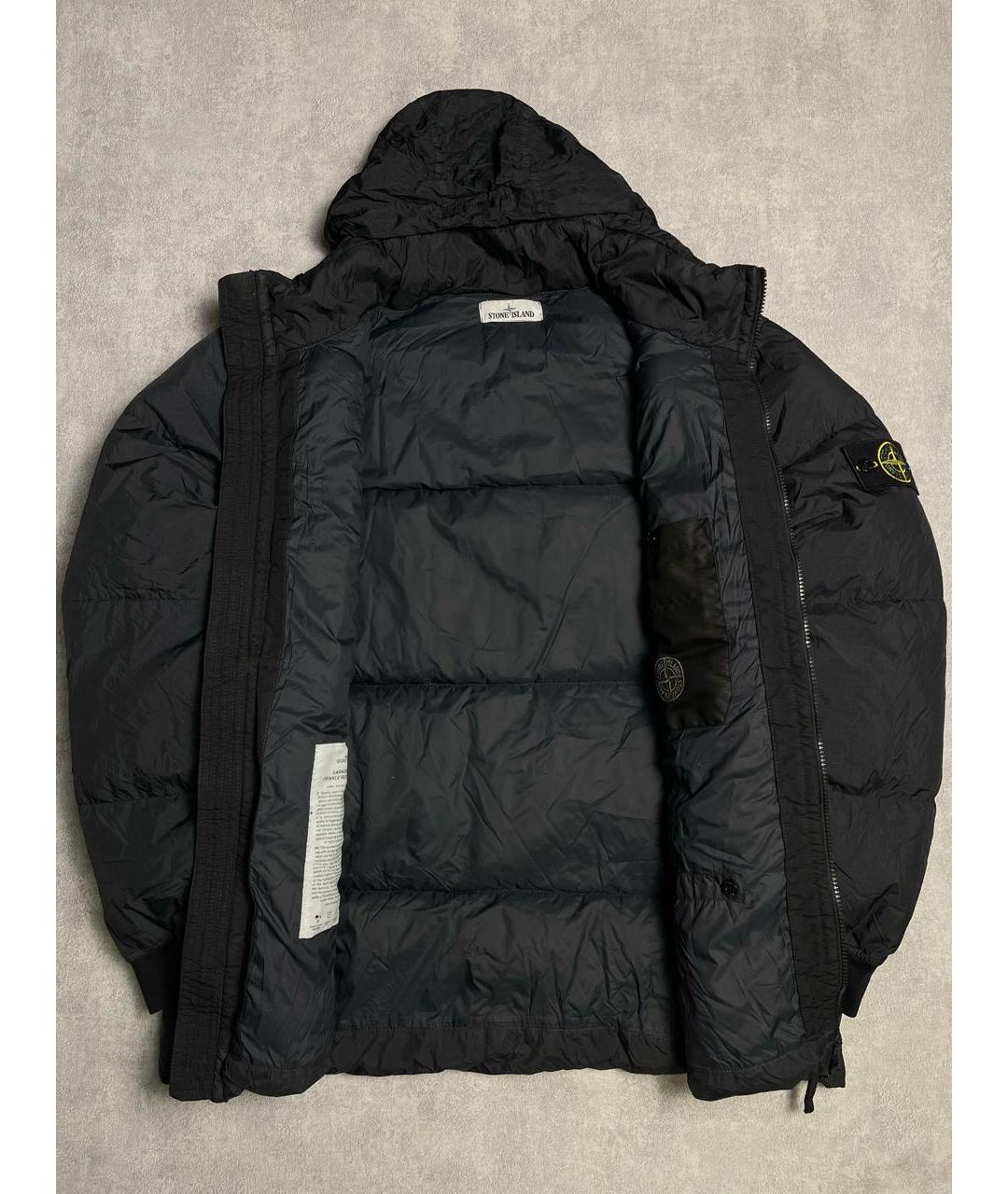 STONE ISLAND Черный полиамидовый пуховик, фото 4