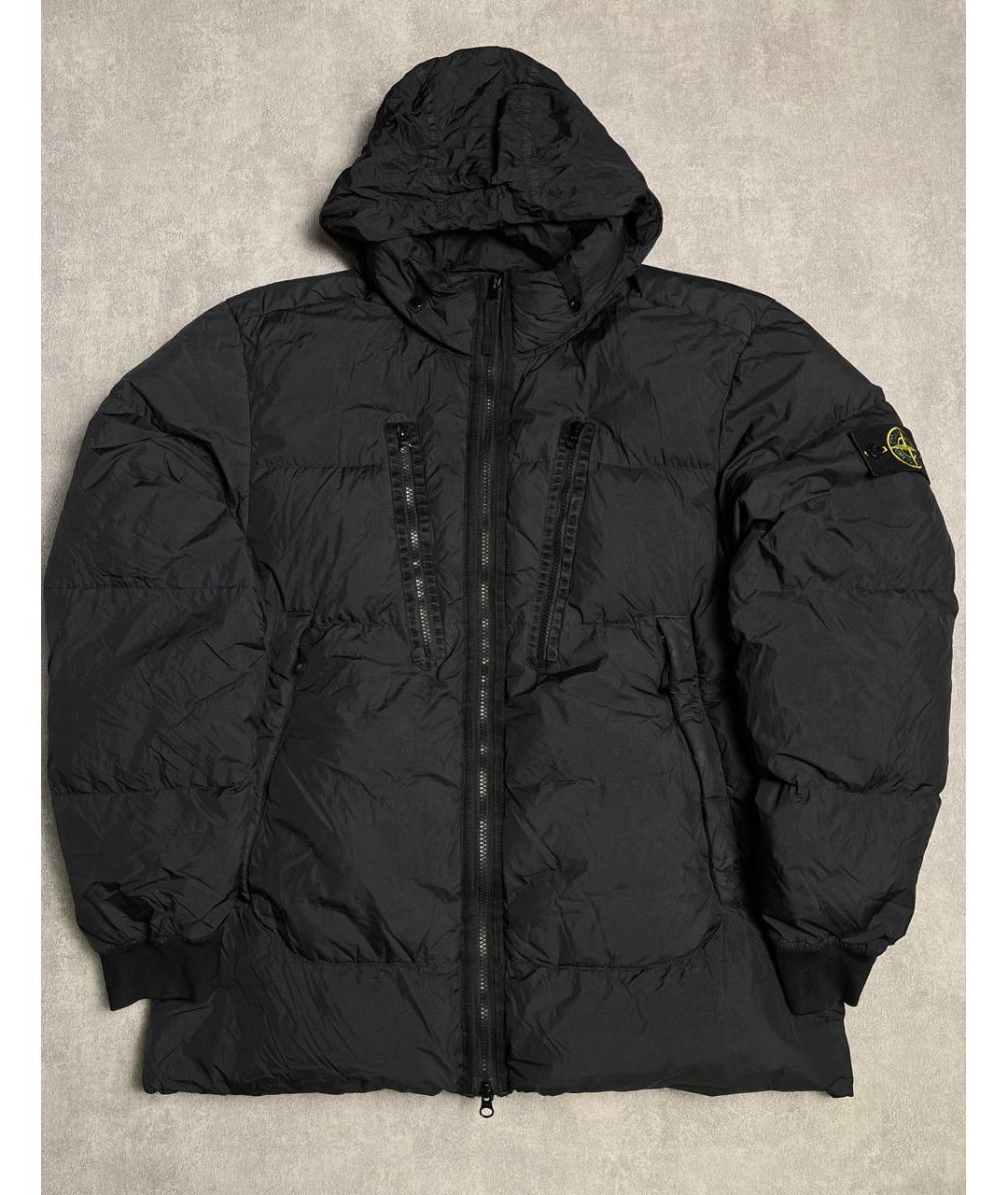 STONE ISLAND Черный полиамидовый пуховик, фото 2