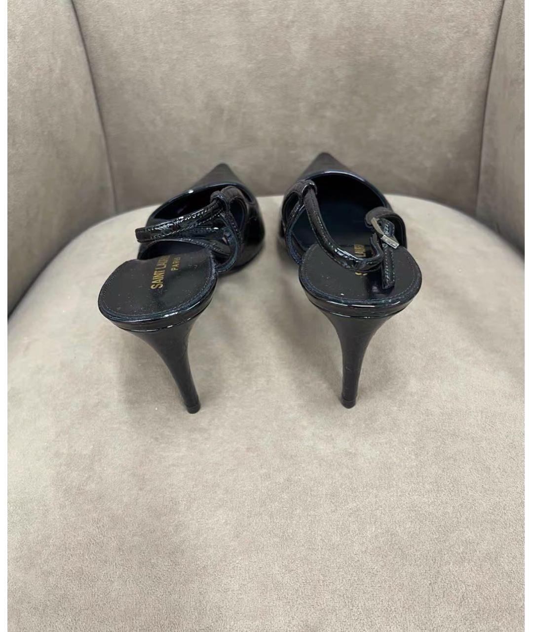 SAINT LAURENT Черные кожаные туфли, фото 3
