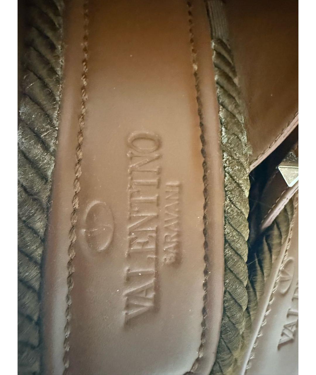 VALENTINO Оранжевые кожаные сабо, фото 6