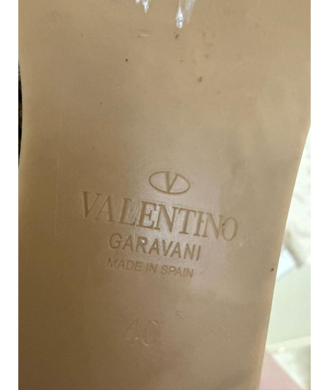 VALENTINO Оранжевые кожаные сабо, фото 5