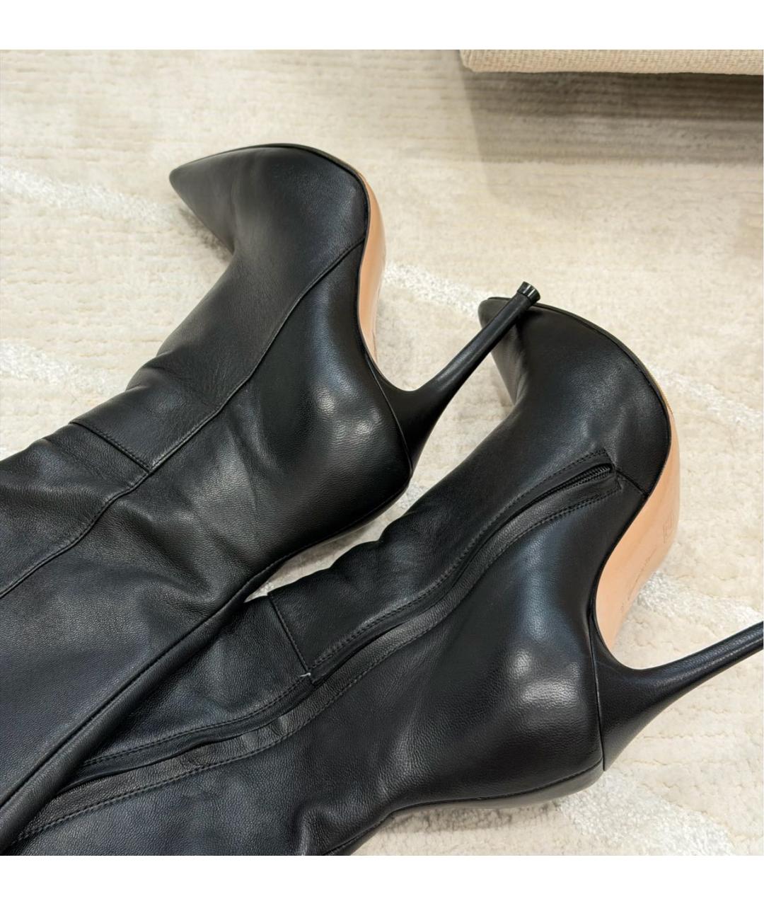 GIANVITO ROSSI Черные кожаные ботфорты, фото 3