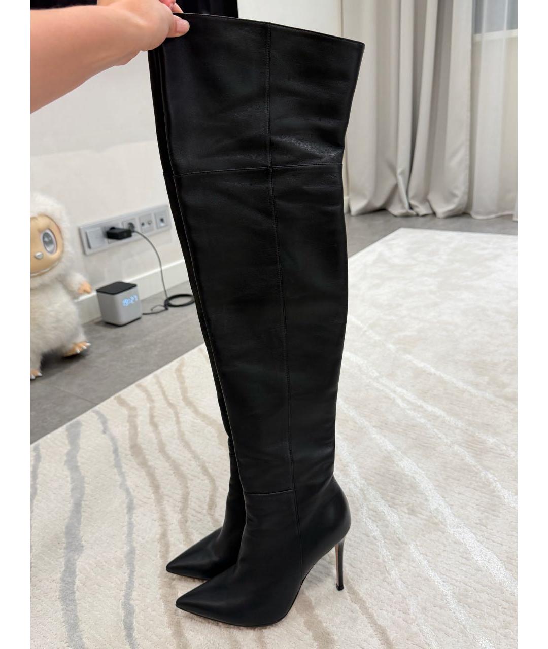 GIANVITO ROSSI Черные кожаные ботфорты, фото 2