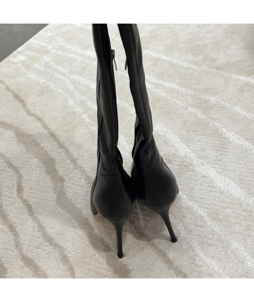 GIANVITO ROSSI Черные кожаные ботфорты, фото 4