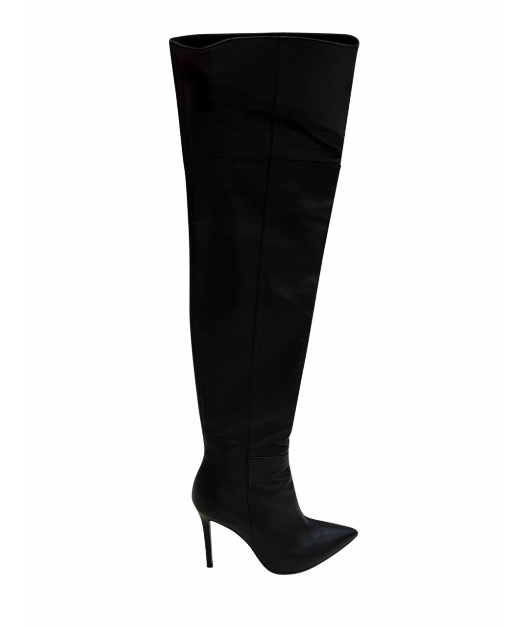 GIANVITO ROSSI Черные кожаные ботфорты, фото 1