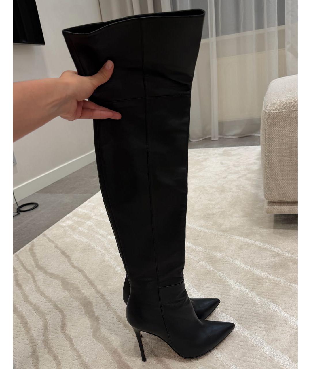 GIANVITO ROSSI Черные кожаные ботфорты, фото 8