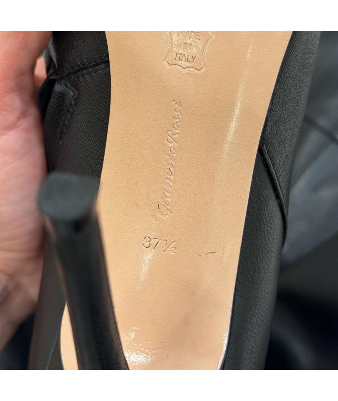 GIANVITO ROSSI Черные кожаные ботфорты, фото 7