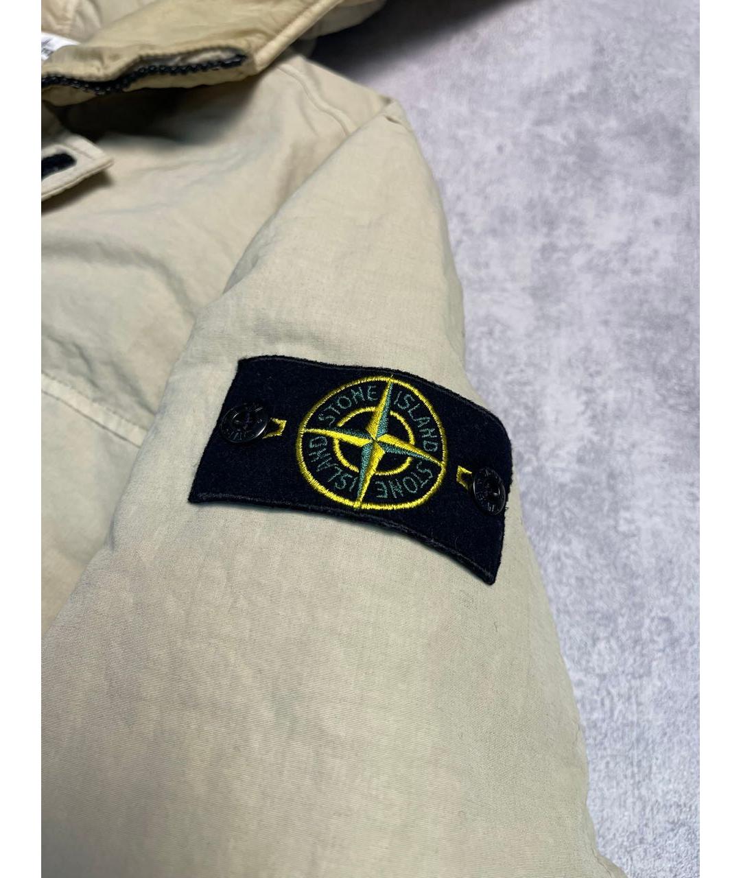 STONE ISLAND Бежевый полиамидовый пуховик, фото 6