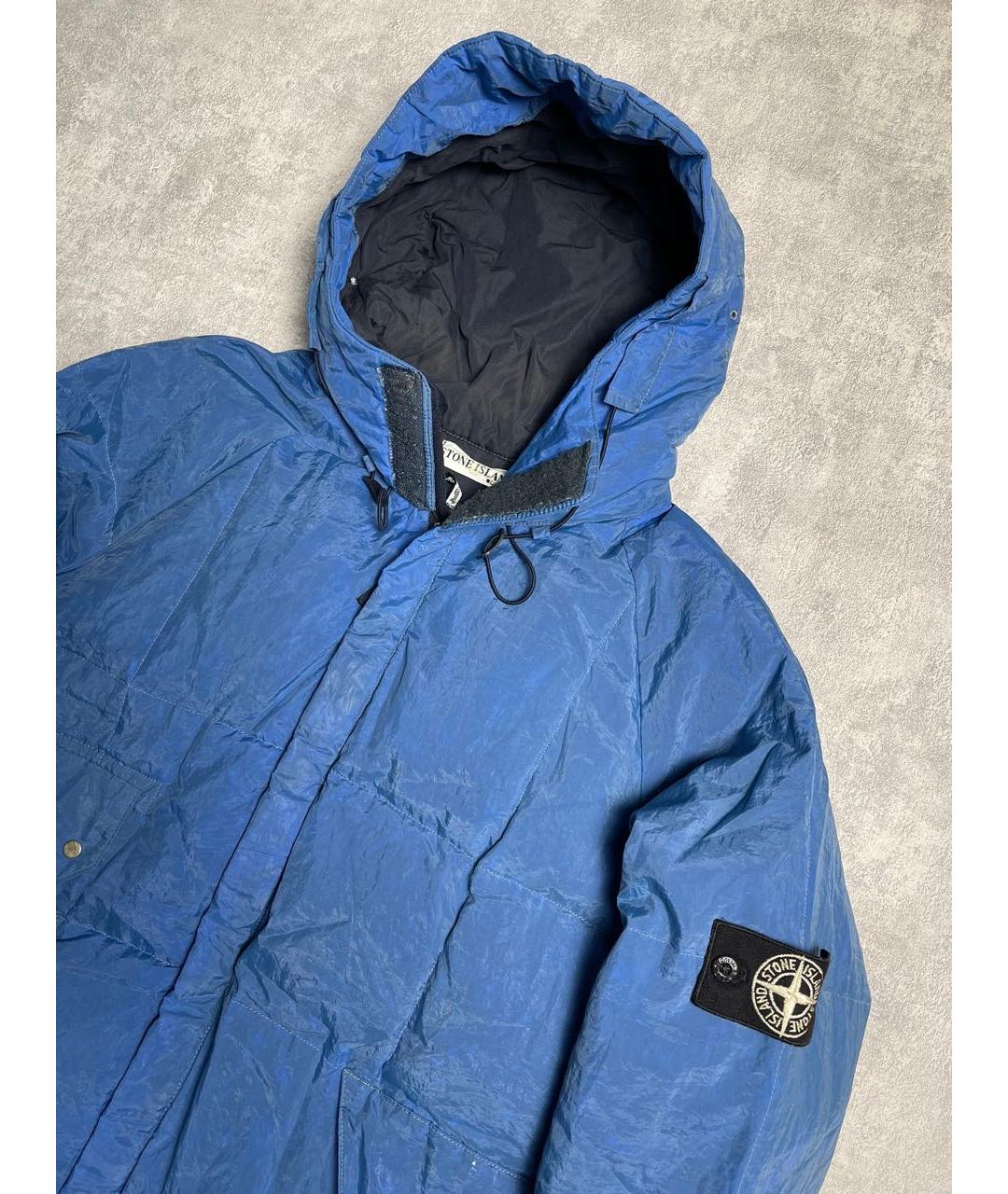 STONE ISLAND Синий нейлоновый пуховик, фото 2