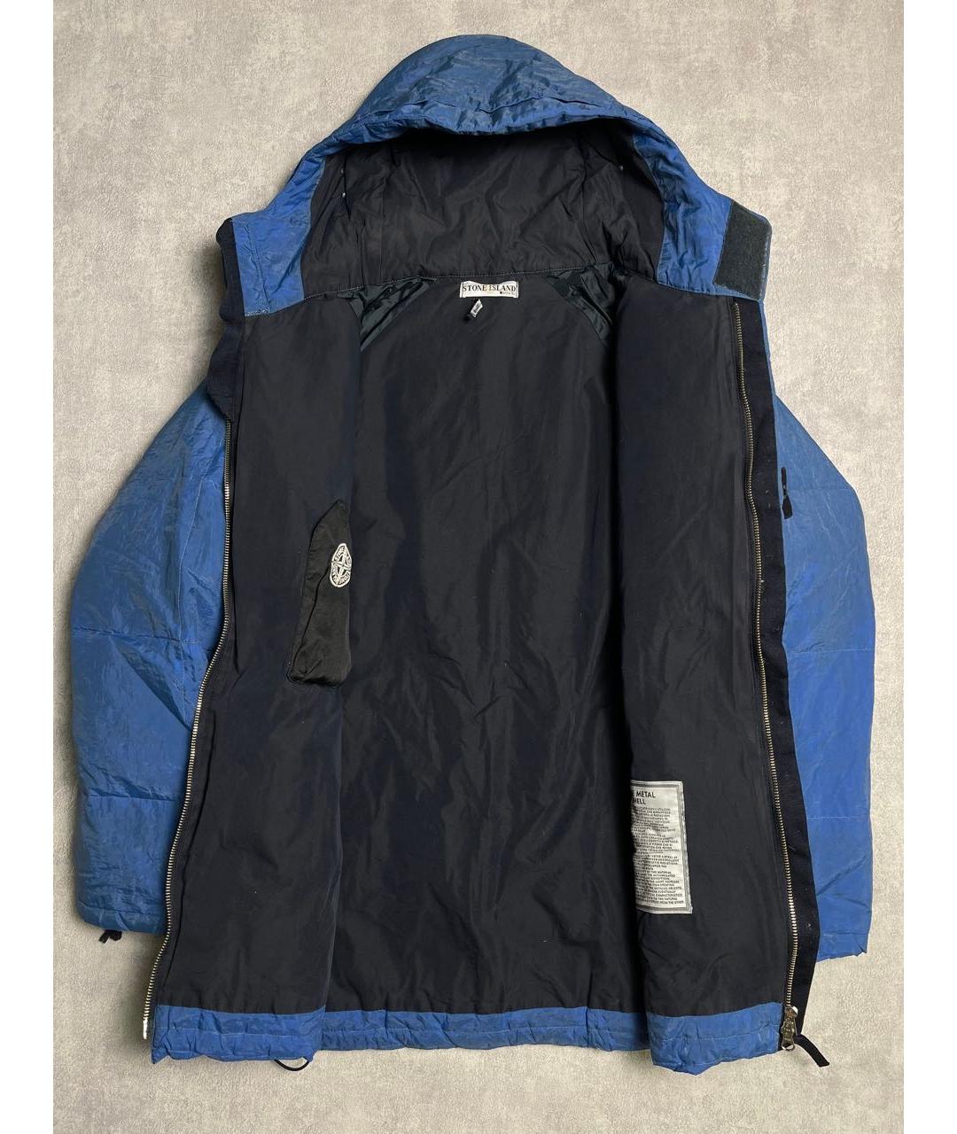 STONE ISLAND Синий нейлоновый пуховик, фото 3