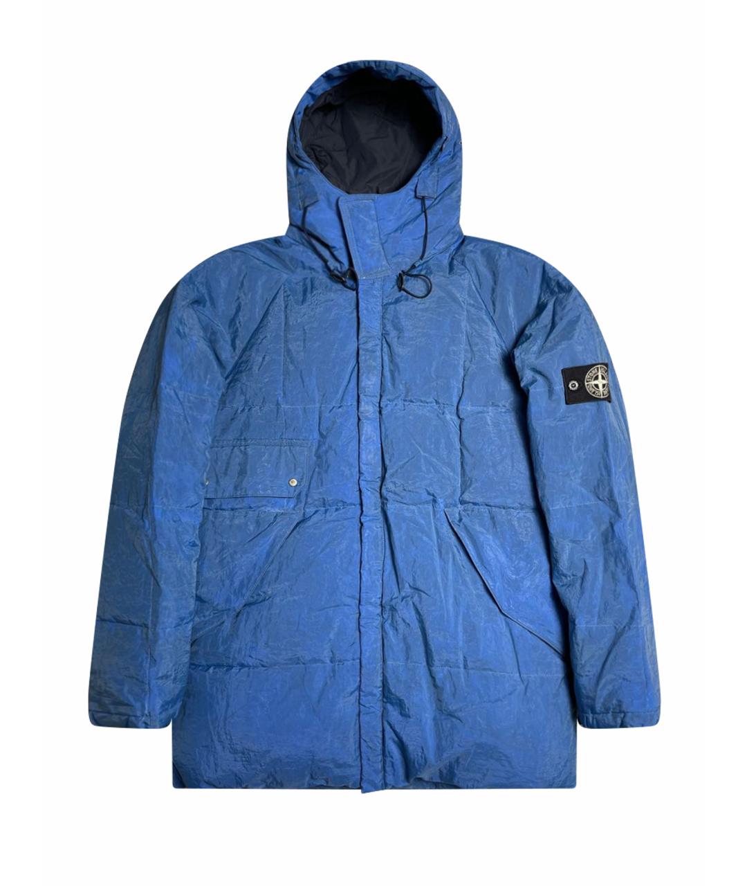 STONE ISLAND Синий нейлоновый пуховик, фото 9