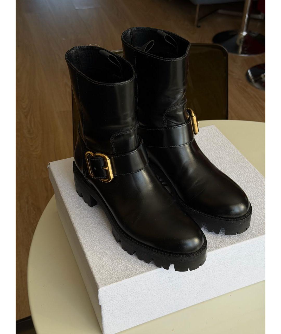 PRADA Черные кожаные ботинки, фото 2