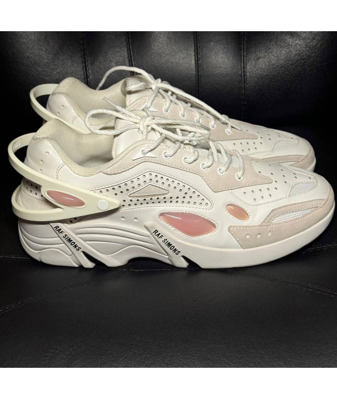 RAF SIMONS Белые кожаные низкие кроссовки / кеды, фото 9