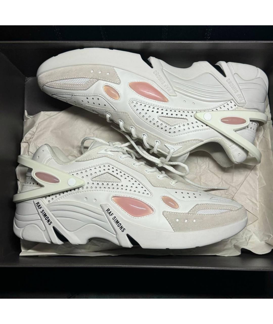 RAF SIMONS Белые кожаные низкие кроссовки / кеды, фото 5
