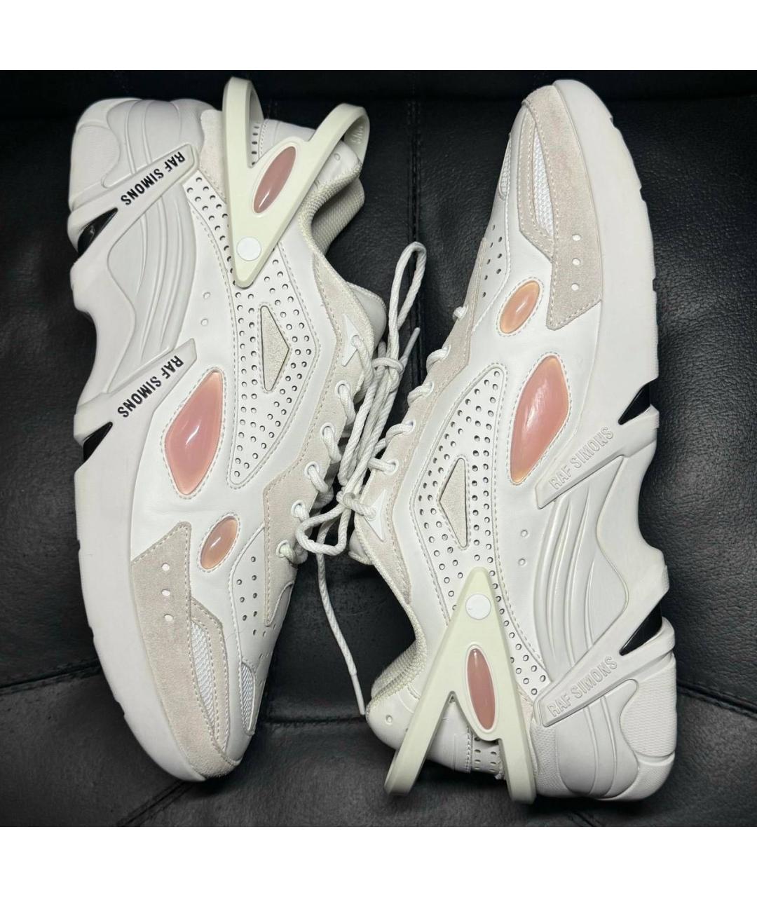 RAF SIMONS Белые кожаные низкие кроссовки / кеды, фото 4