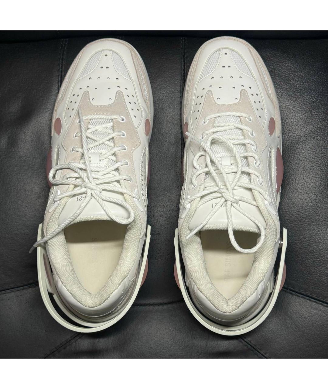 RAF SIMONS Белые кожаные низкие кроссовки / кеды, фото 8