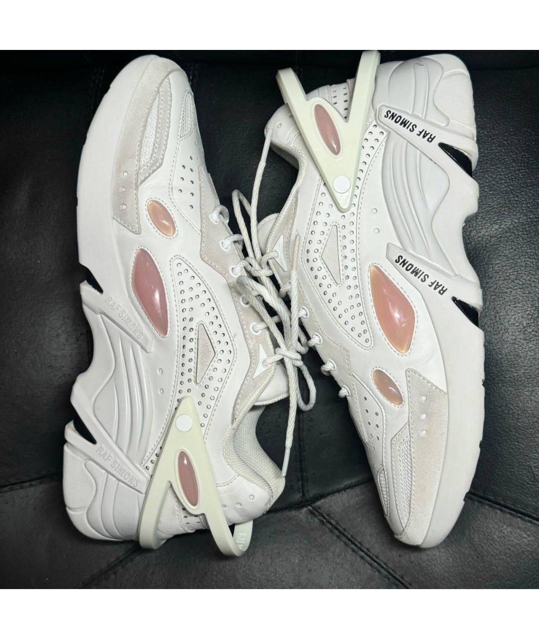 RAF SIMONS Белые кожаные низкие кроссовки / кеды, фото 5