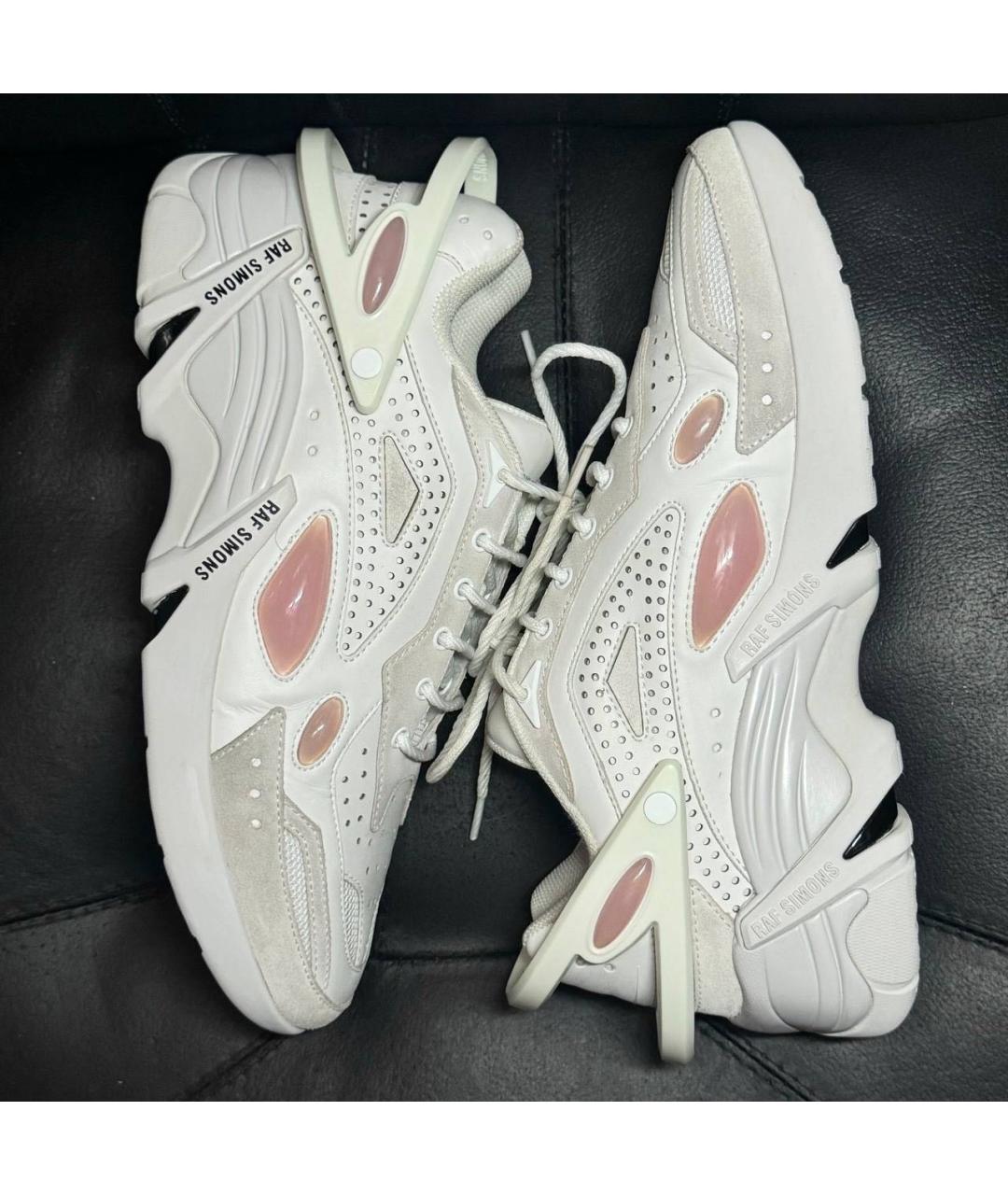 RAF SIMONS Белые кожаные низкие кроссовки / кеды, фото 4