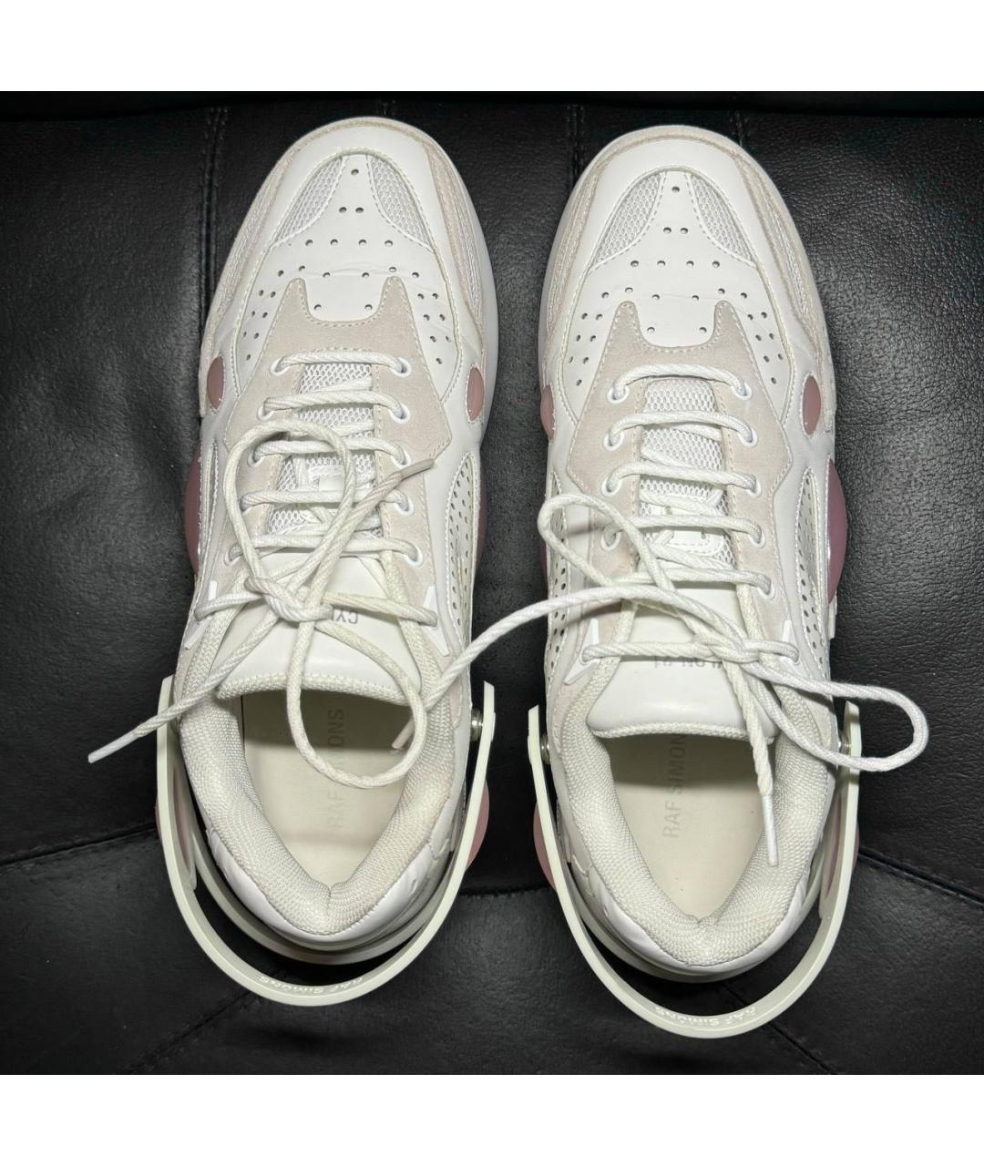 RAF SIMONS Белые кожаные низкие кроссовки / кеды, фото 7