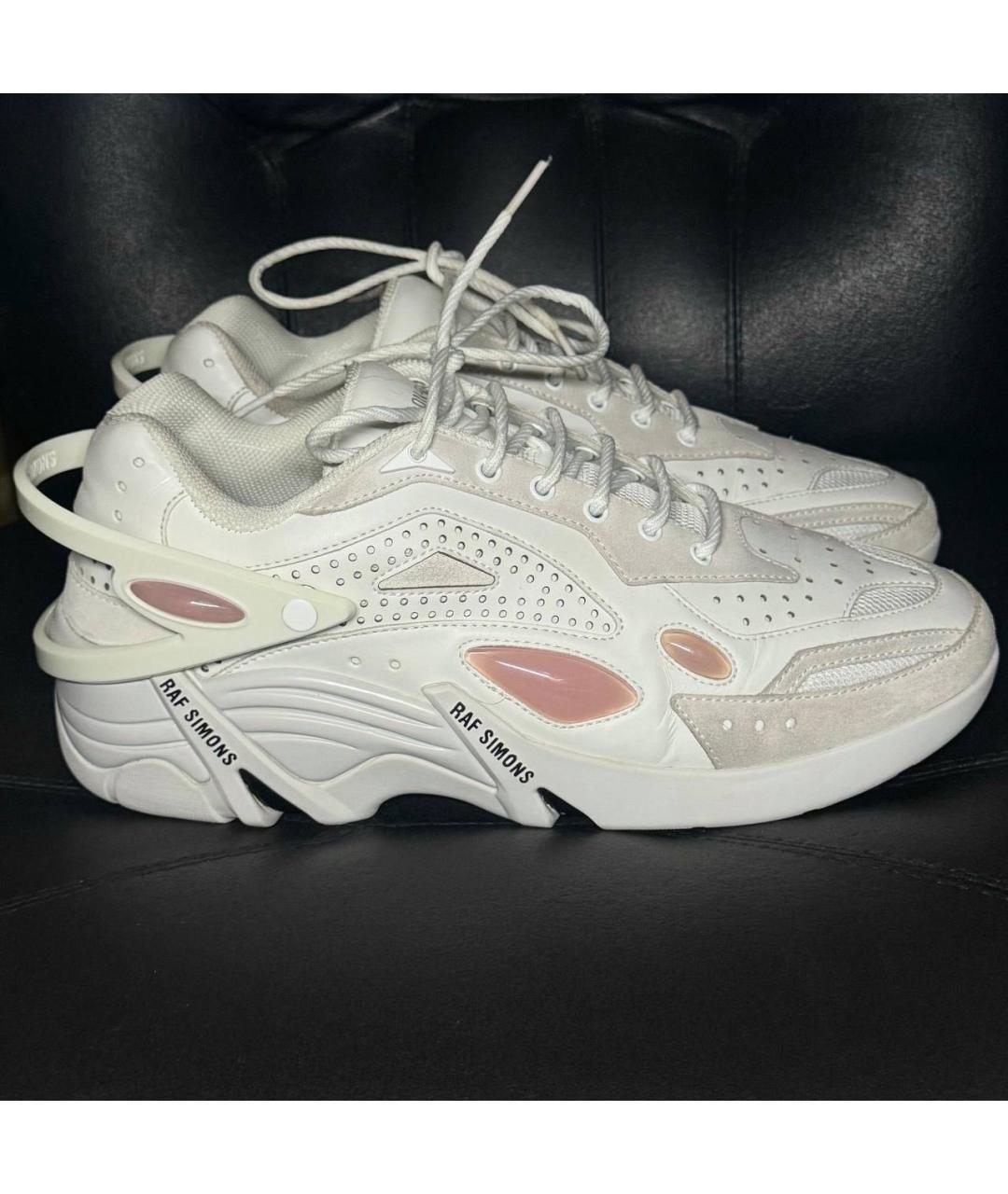 RAF SIMONS Белые кожаные низкие кроссовки / кеды, фото 9