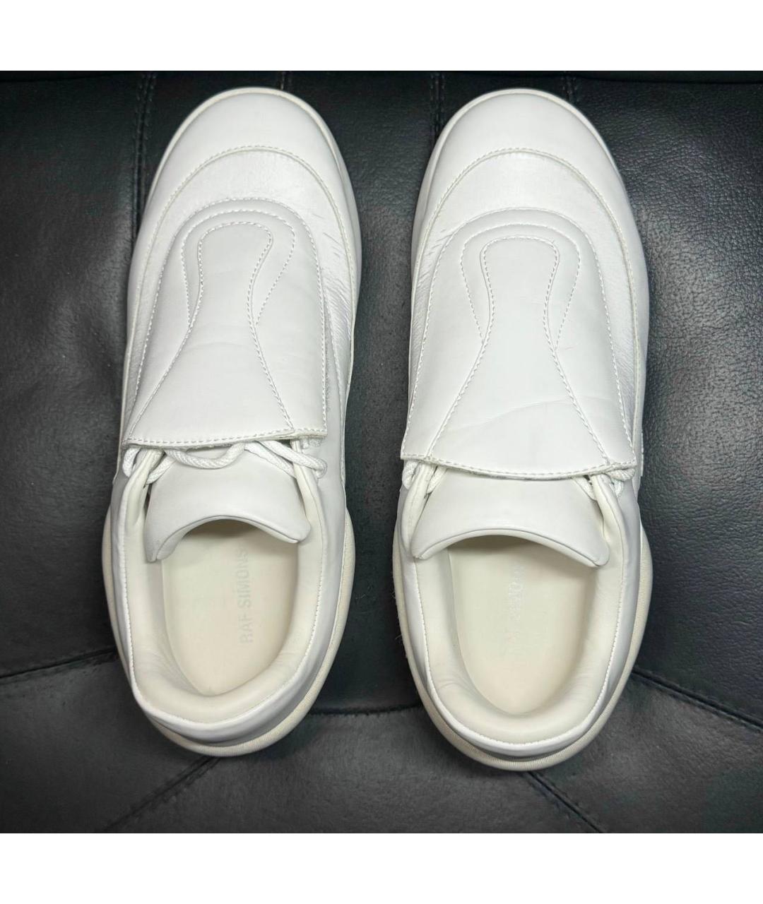 RAF SIMONS Белые кожаные низкие кроссовки / кеды, фото 7