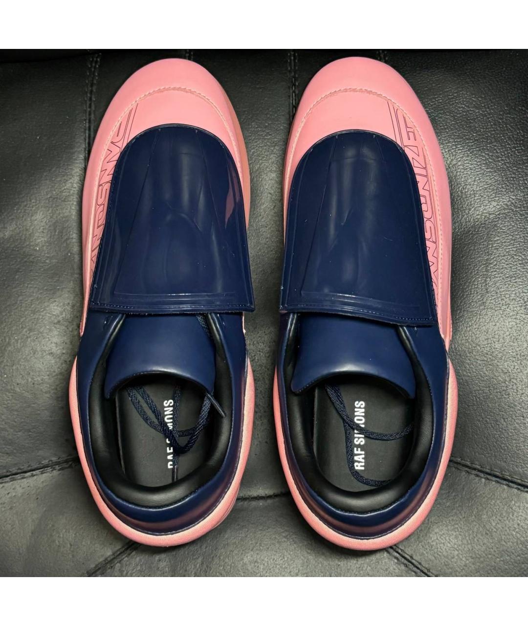 RAF SIMONS Коралловые кожаные низкие кроссовки / кеды, фото 6