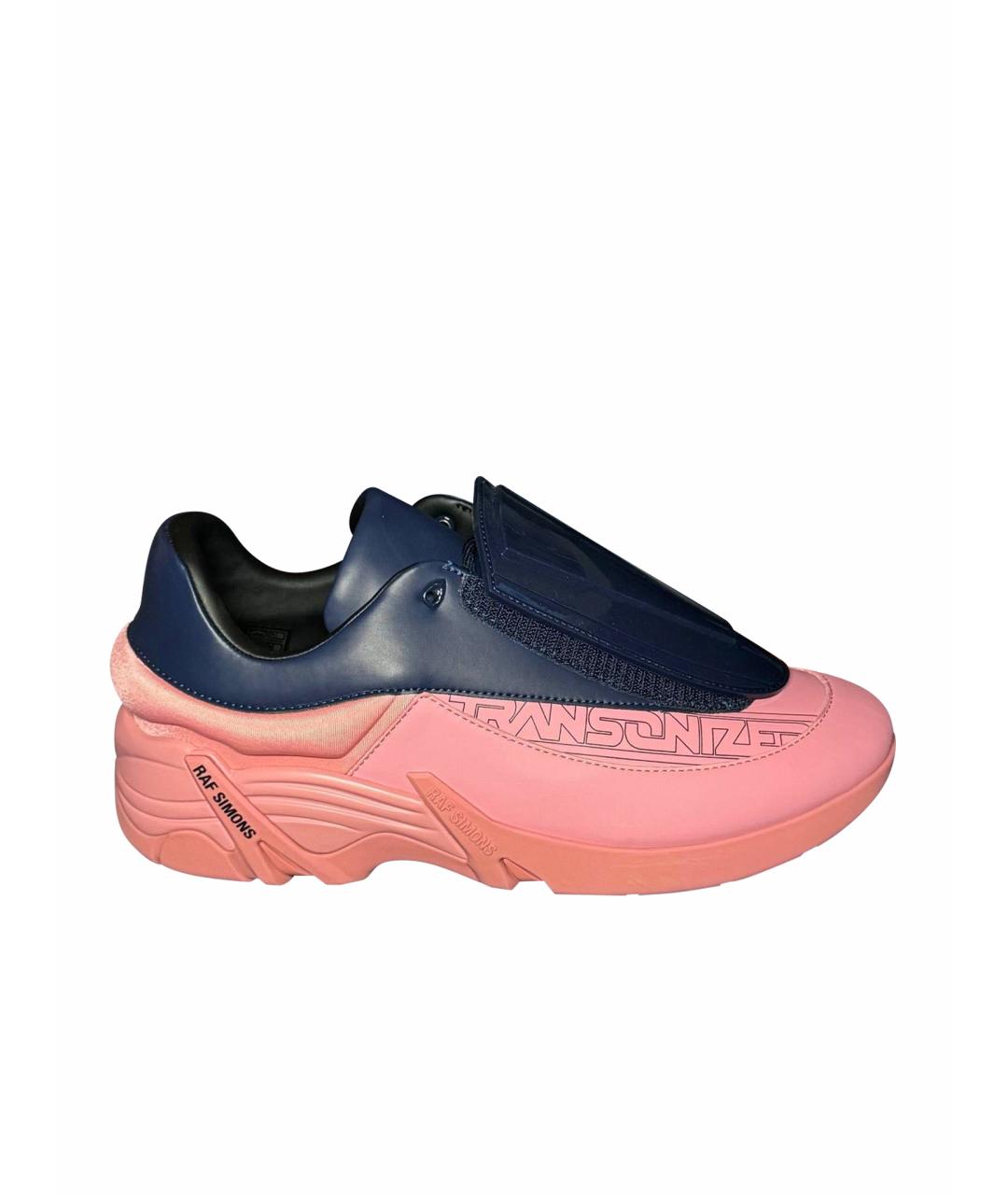 RAF SIMONS Коралловые кожаные низкие кроссовки / кеды, фото 1