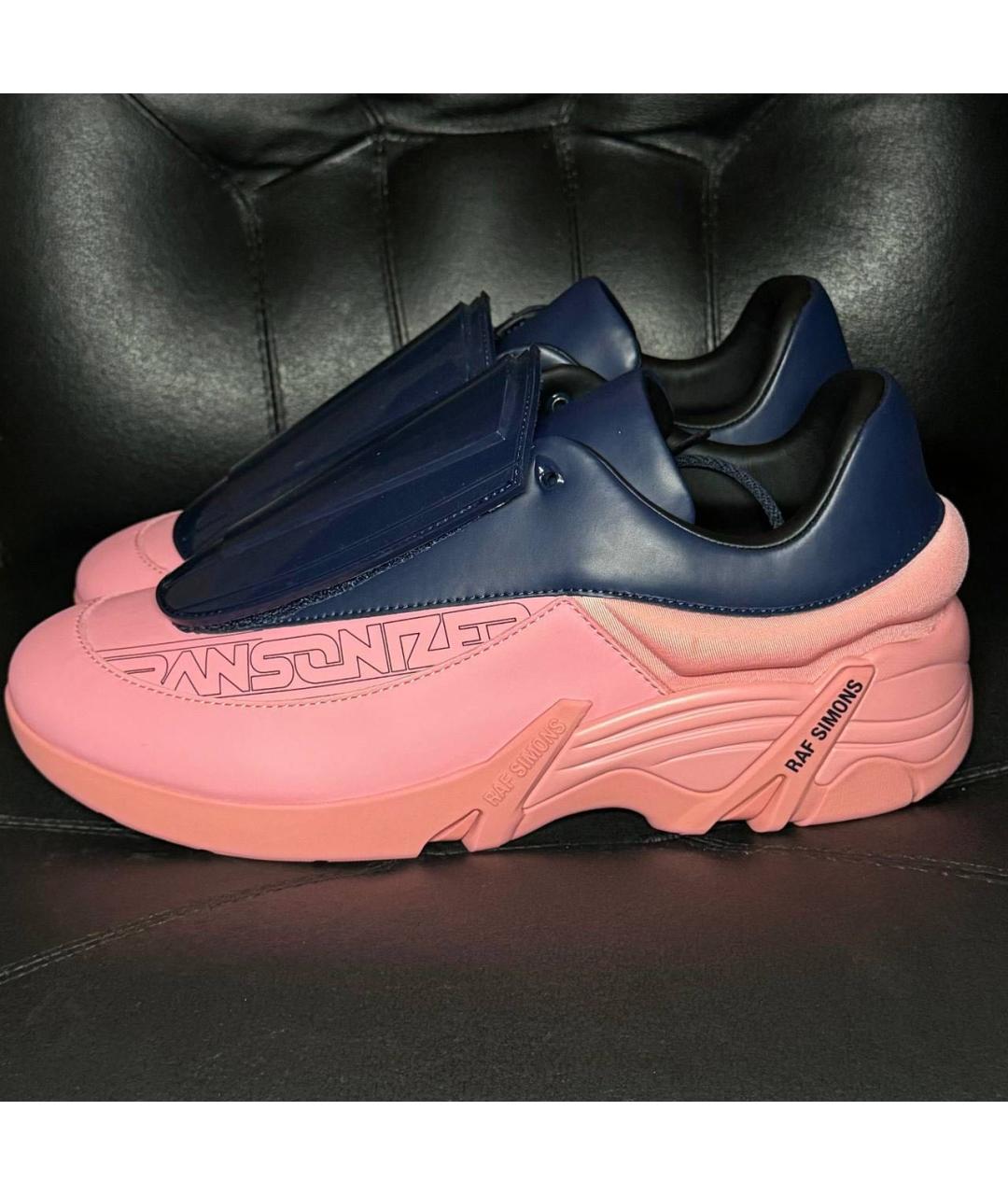 RAF SIMONS Коралловые кожаные низкие кроссовки / кеды, фото 3