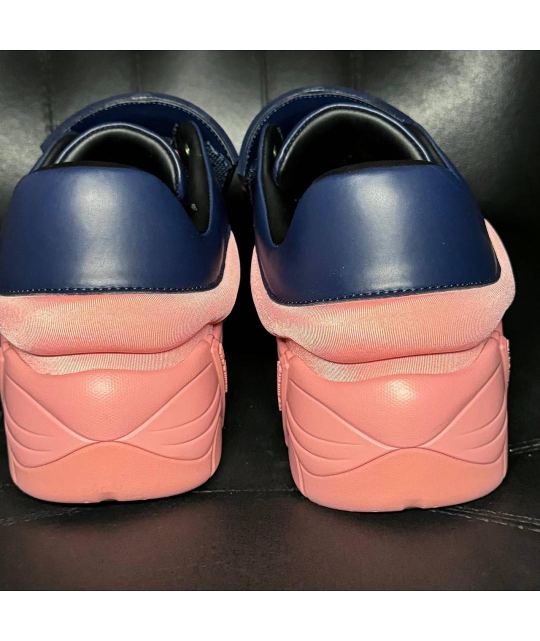 RAF SIMONS Коралловые кожаные низкие кроссовки / кеды, фото 2