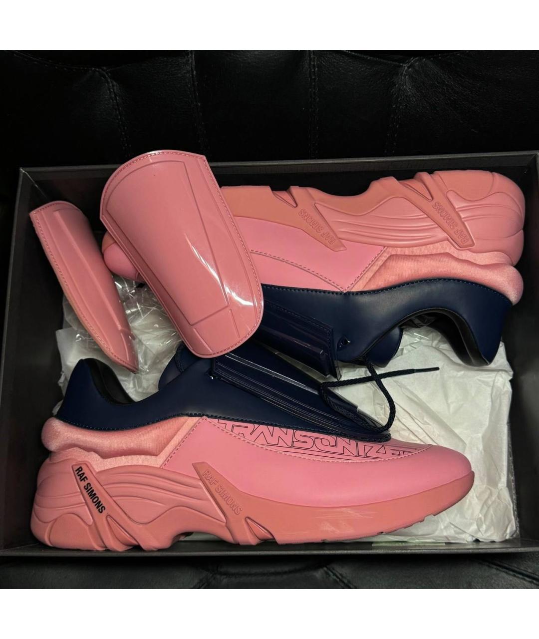 RAF SIMONS Коралловые кожаные низкие кроссовки / кеды, фото 8