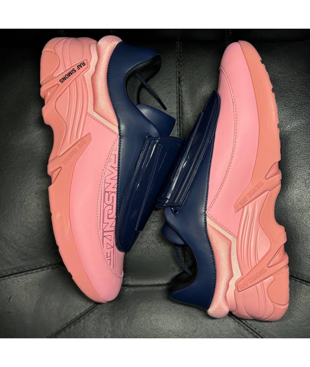 RAF SIMONS Коралловые кожаные низкие кроссовки / кеды, фото 4