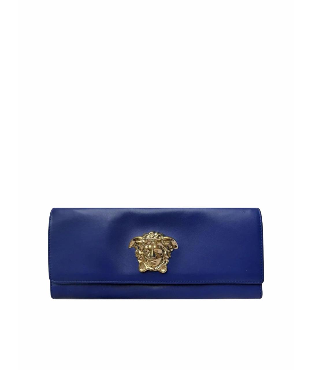 VERSACE Темно-синяя кожаная сумка через плечо, фото 1
